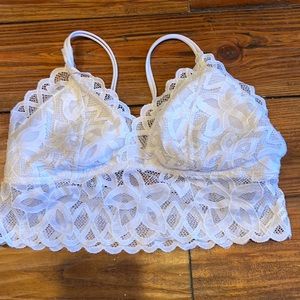 True white lace bralette large